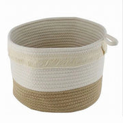 Trade Shop - Cestino Porta Biancheria Oggetti Corda Intrecciata Cesto Organizer 30x20cm 10653 -