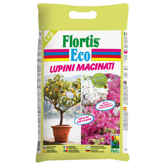 CONCIME A BASE DI LUPINI MACINATI 4 KG FLORTIS per agrumi olivi e ornamentali