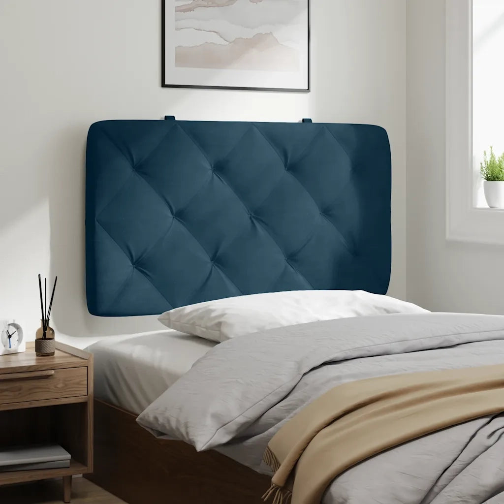 Cuscino Testiera Blu 80 cm in Velluto 374706