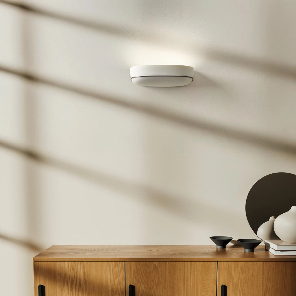 ELLADE Applique a parete 2 luci attacco GX53 in gesso bianco con rifinitura Bronzo