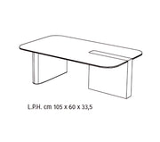 Tavolino da Salotto Slide Design Moderno con Top in Ceramica su Vetro Effetto Marmo Calacatta Oro e Struttura in Metallo Bronzo - 105x60 cm
