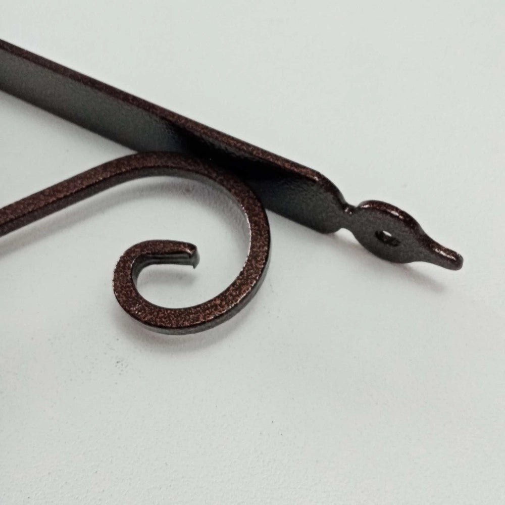 Reggimensola ramata da 280x330mm staffa rustica anticata con saetta di rinforzo
