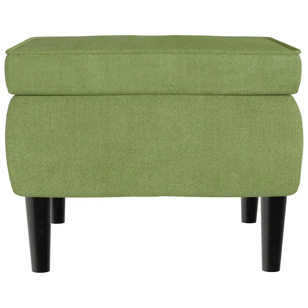 Poltrona Schienale ad Ala con Poggiapiedi Verde Chiaro Velluto 3115934