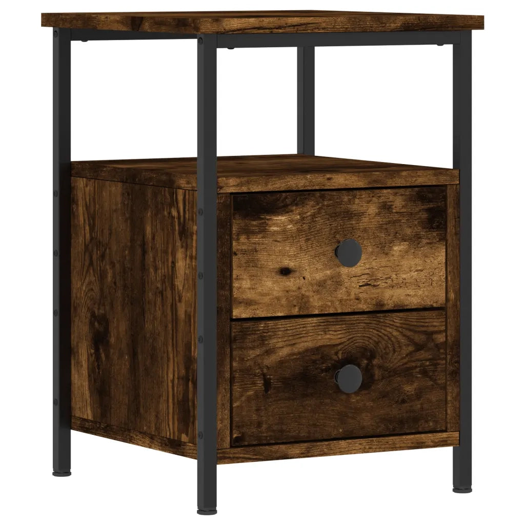 Comodino Rovere Fumo 34x35,5x50 cm in Legno Multistratocod mxl 126301