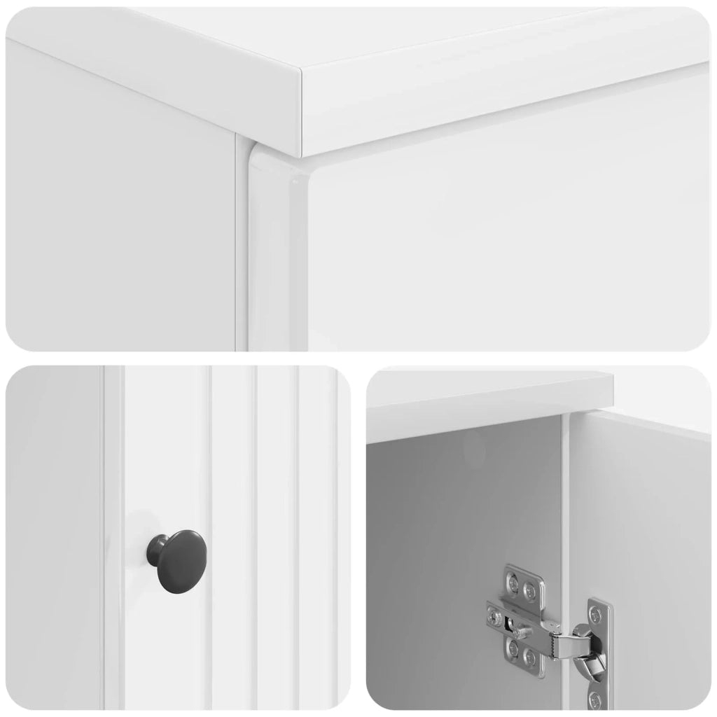 Scrivania Bianco Lucido 142,5 x 50 x 75 cm Legno ingegnerizzato