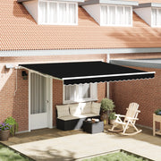 Tenda Retrattile Manuale  con LED Nera 400x300 cm