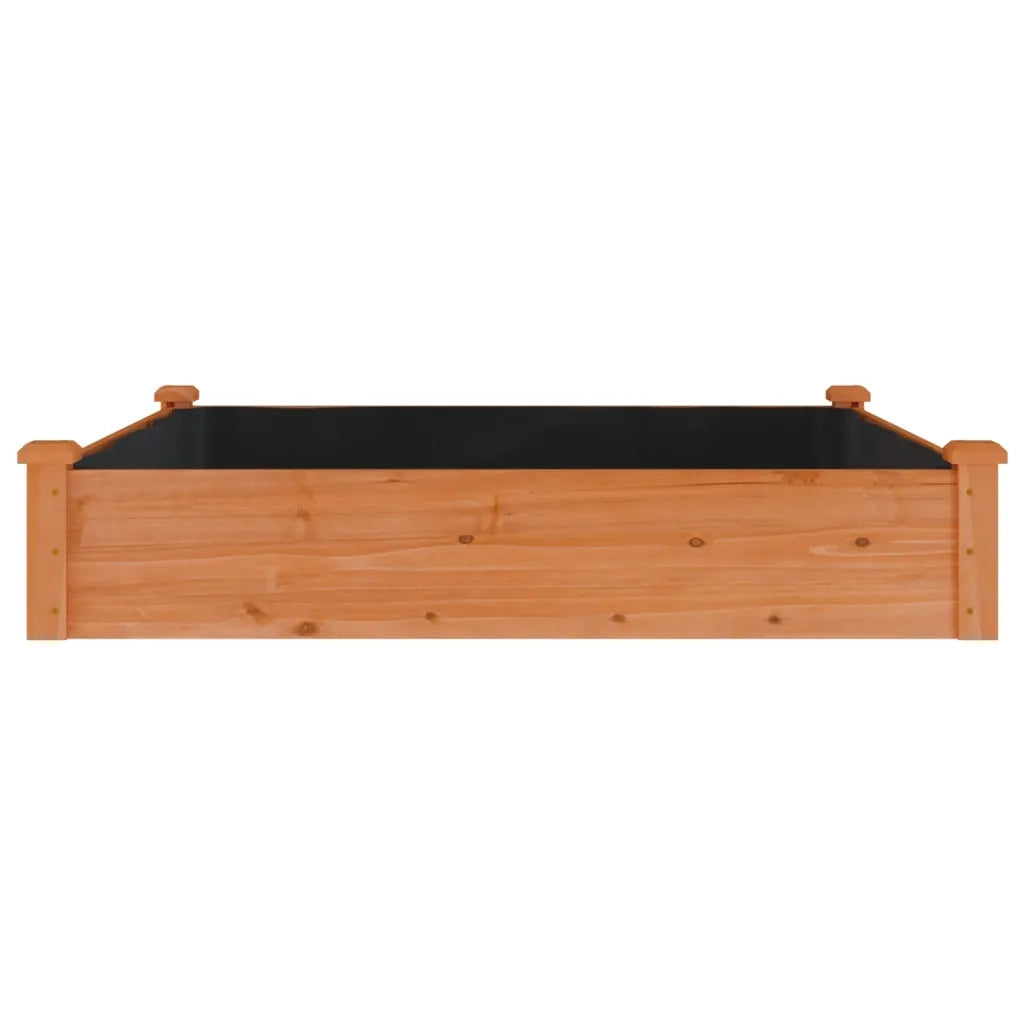 Fioriera da Giardino Fodera Marrone 120x120x25cm Massello Abete 364293