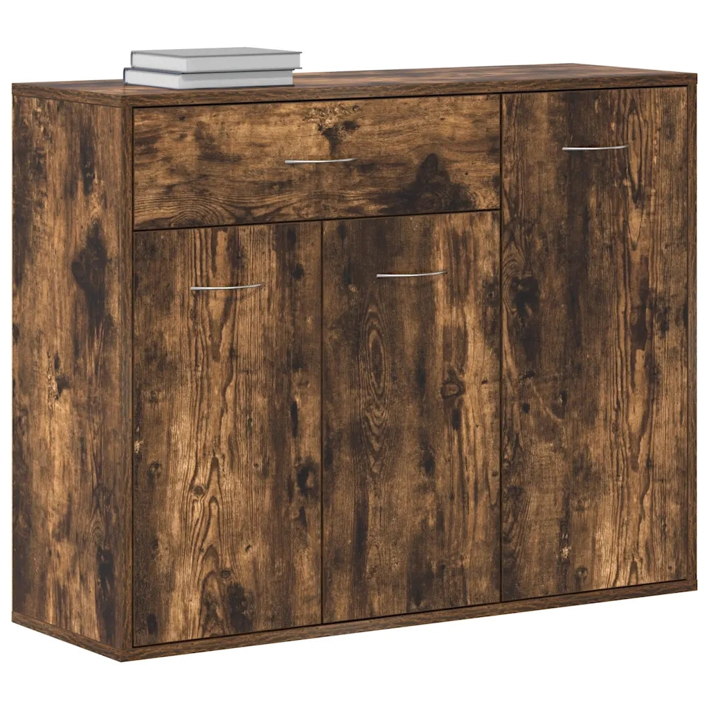 Credenza Rovere Fumo 88x30x70 cm in Legno Ingegnerizzato