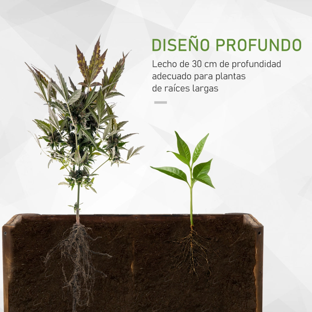 Fioriera Rettangolare ¨C zephmum ¨C 70x35x30 cm Legno Naturale