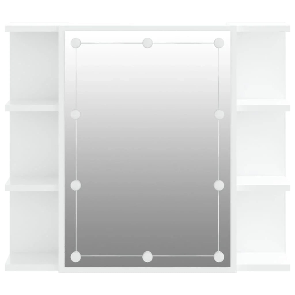 Armadio a specchio con illuminazione a LED 70 x 16,5 x 60 cm bianco 02_0006655