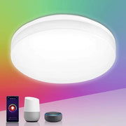 Lampada da soffitto intelligente WiFi 15W 1250lm Ø22cm LED regolabile RGB colore caldo-freddo 2700-6500K IP54 lampada da bagno compatibile con Alexa e Google Home