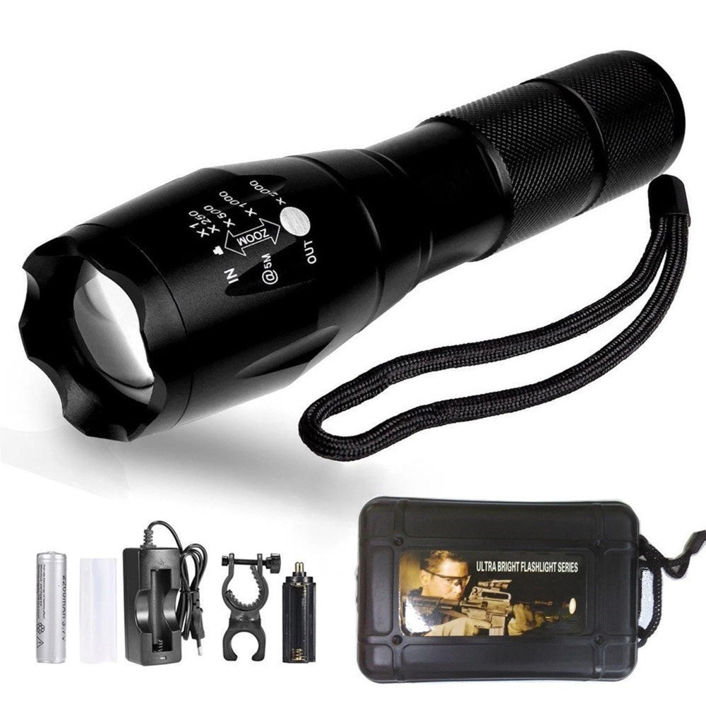 Trade Shop - Torcia Tattica Militare A Led Ultra Luminosa 1200 Lmn Impermeabile Con 5 Mod. -