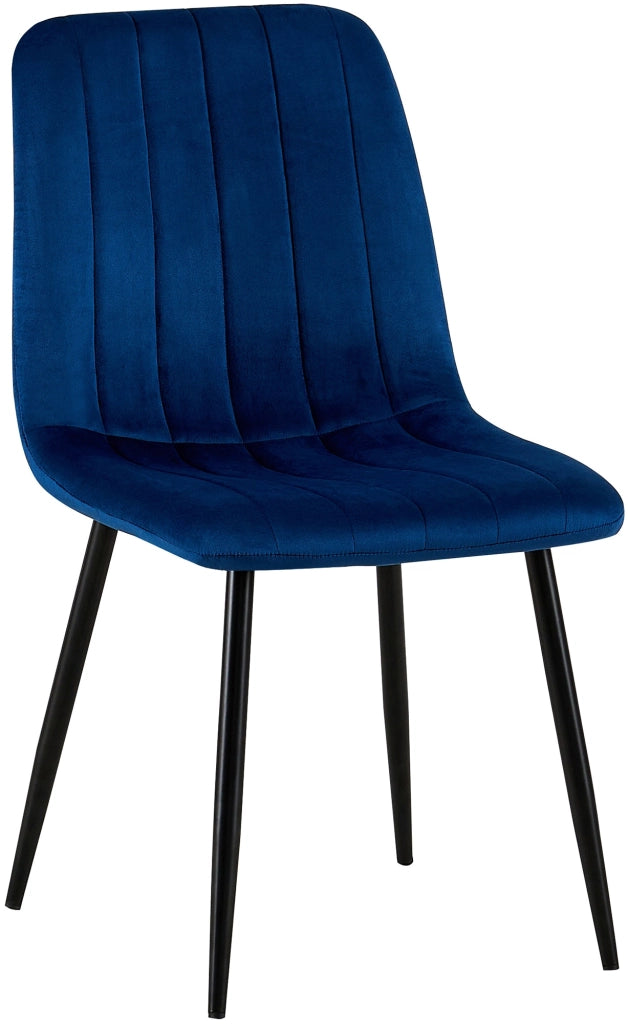 Sedia Dijon in velluto o tessuto Velluto,blu