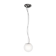 Lampada a Sospensione Emily Rossini Group - Diametro 16cm, Vetro Soffiato Satinato Bianco, Attacco E14 IP20, Design Elegante e Moderno