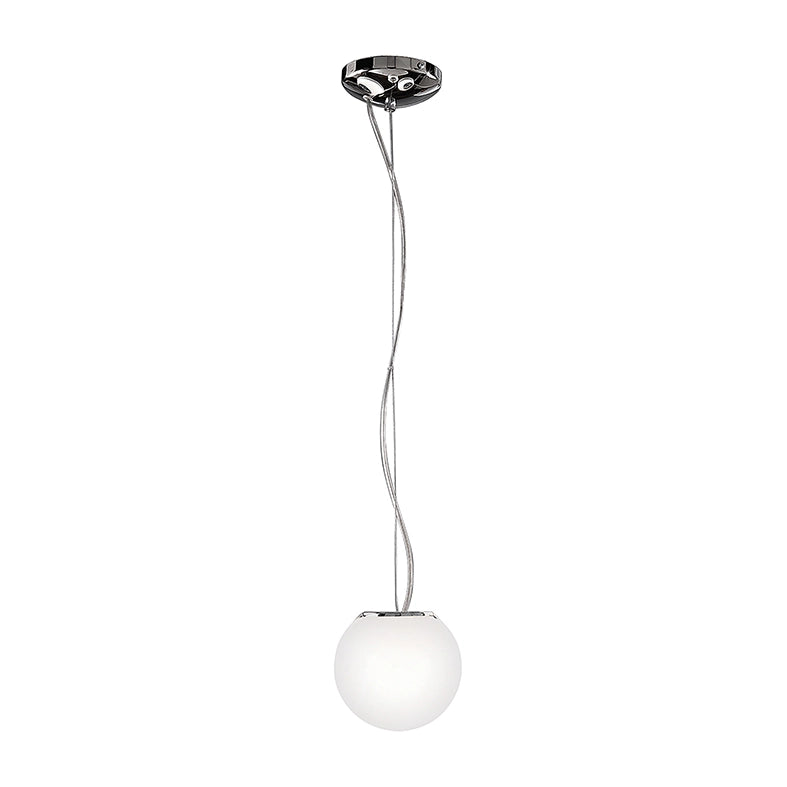 Lampada a Sospensione Emily Rossini Group - Diametro 16cm, Vetro Soffiato Satinato Bianco, Attacco E14 IP20, Design Elegante e Moderno