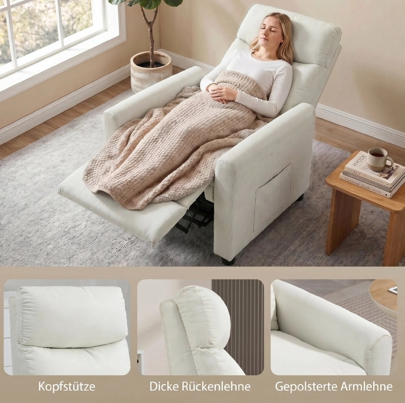 Poltrona relax reclinabile 145° con molle insacchettate