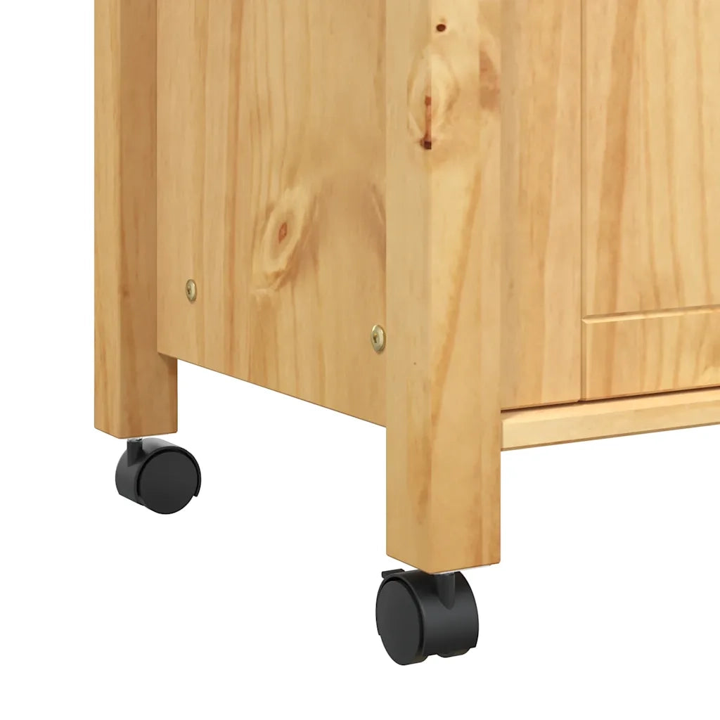 Carrello da Cucina MONZA 84x40x88,5 cm in Legno Massello di Pino 376106