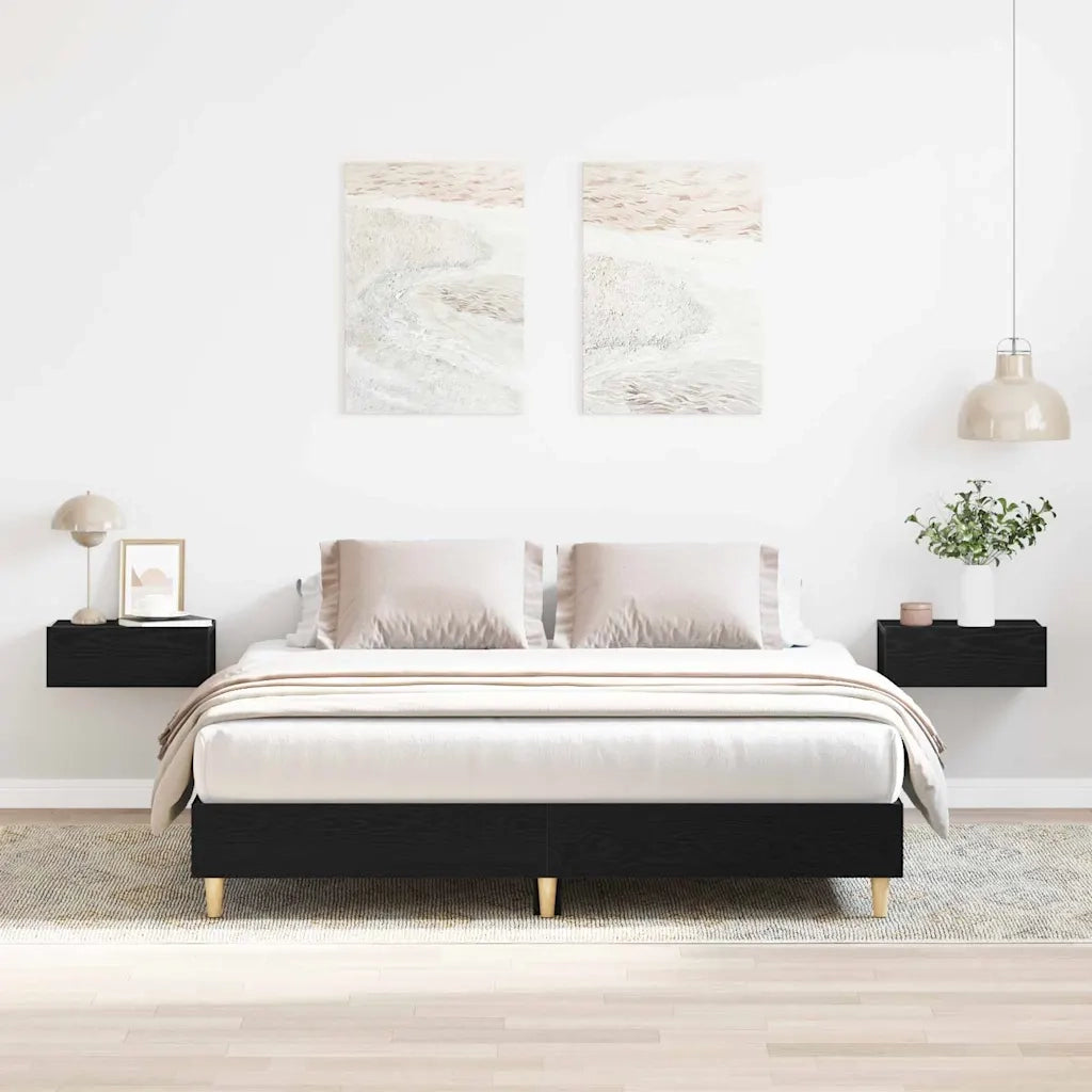 Struttura del letto Rovere Nero 203 x 143 x 25 cm 3329282