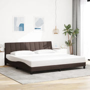 Giroletto senza Materasso-Struttura Letto Hanko Marrone Scuro 200x200 cm in Tessuto 350945