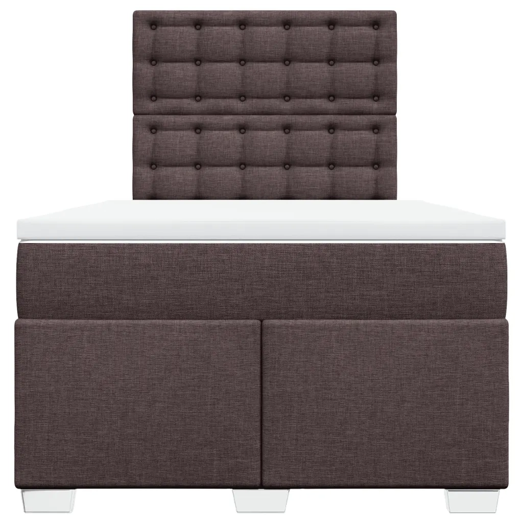 vidaXL Giroletto a Molle con Materasso Marrone Scuro 120x200cm Tessuto