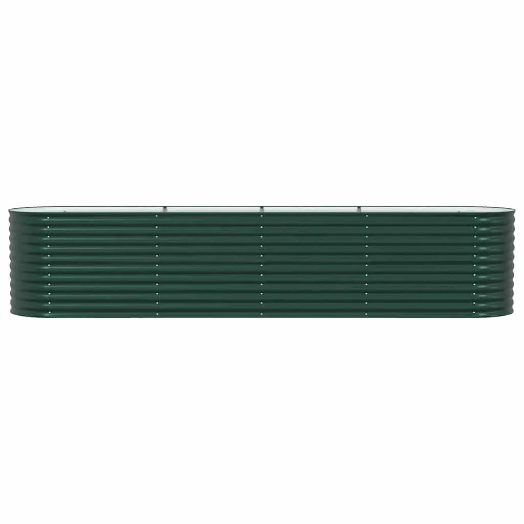 Fioriera rialzata moderna per esterni 400 x 80 x 81 cm resistente dal design elegante in acciaio verde 02_0058902