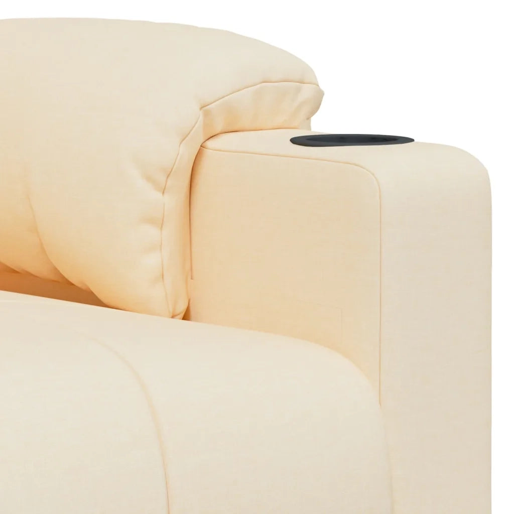 Poltrona Elettrica Reclinabile Crema in Tessuto