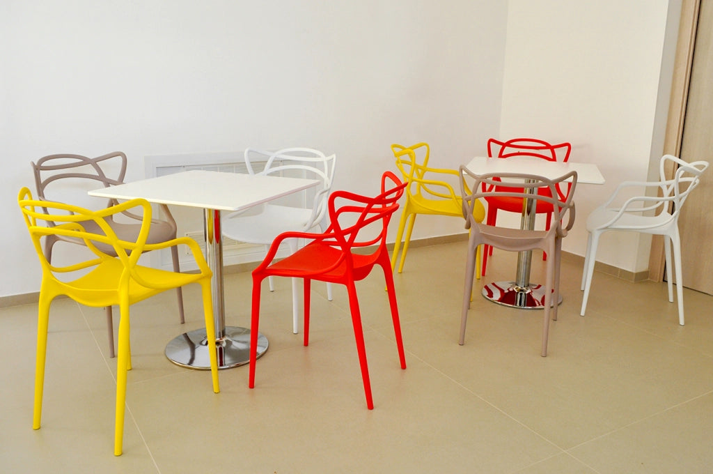 Tavolo quadrato 70x70 bianco, tavolino da bar mod. Romeo TQ08-7.7ROPA