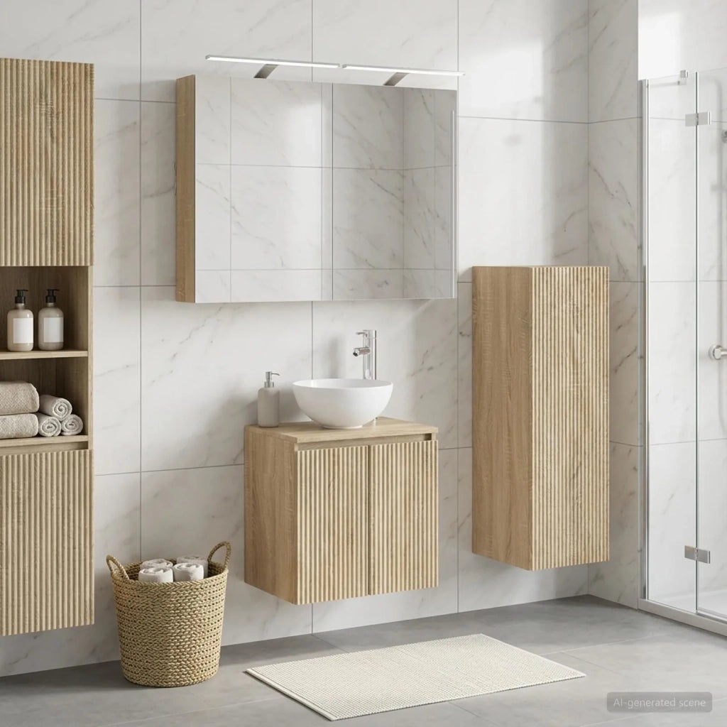 Set di mobili per il bagno 4 pz Rovere Sonoma 3407409