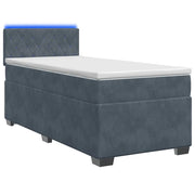 Letto con Box Spring, Materasso e LED Grigio Scuro Singolo 3452259