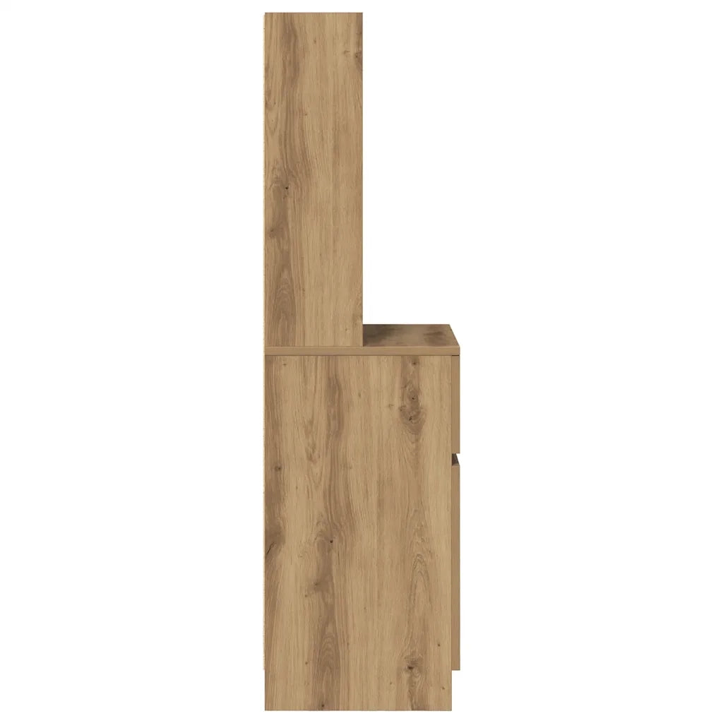 Comodino-Tavolino da notte Rovere Artigianale 39x35x125 cm in Legno Multistrato