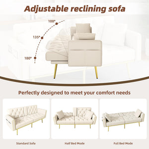 Divano letto convertibile - Xylo - Doppio, 3 livelli reclinabili, beige