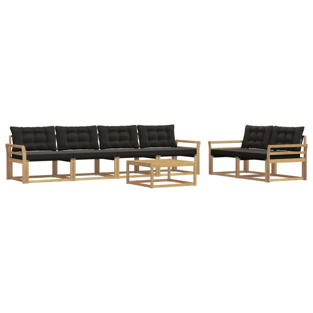 Set di divani da esterno 7 pcs Bianco e Nero 79 x 79 x 37 cm 3388446