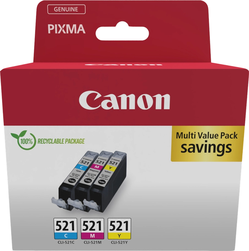 Canon 2934B015 cartuccia d'inchiostro 3 pz Originale Ciano, Magenta, Giallo