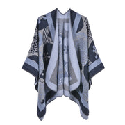 Sciarpa/stola da donna, elegante mantellina calda con spacco