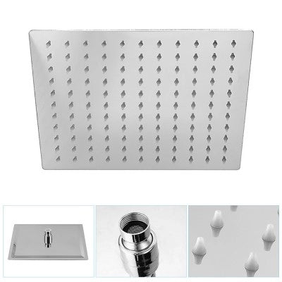 Set doccia cromato Nobili Hof con soffione quadrato 25x25 cm e miscelatore incasso