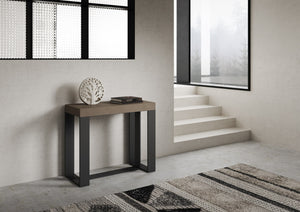 Consolle Allungabile 90-196x40x77 cm Futura Small Tortora Telaio Antracite