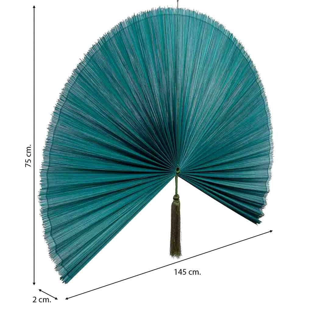Decorazione da parete Palmito in bambù e tessuto verde 145x75x2h cm