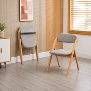 Set di 2 sedie pieghevoli 112x20x50 cm con seduta imbottita in legno grigio