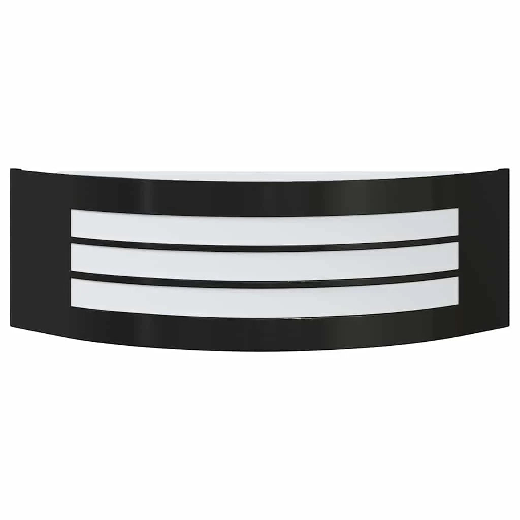 Moderna lampada da parete per esterni a forma di D 32 x 10 x 10 cm illuminazione minimalista e sostenibile in acciaio inox nero 02_0056525