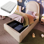 letto imbottito pu beige 90 x 200 cm
