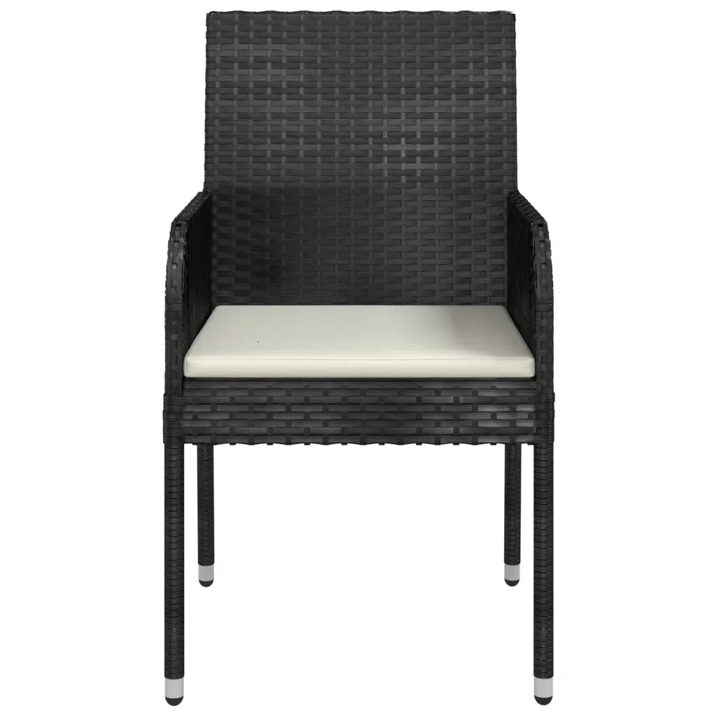 Sedie da Giardino con Cuscini 2 pz in Polyrattan Nere 319885