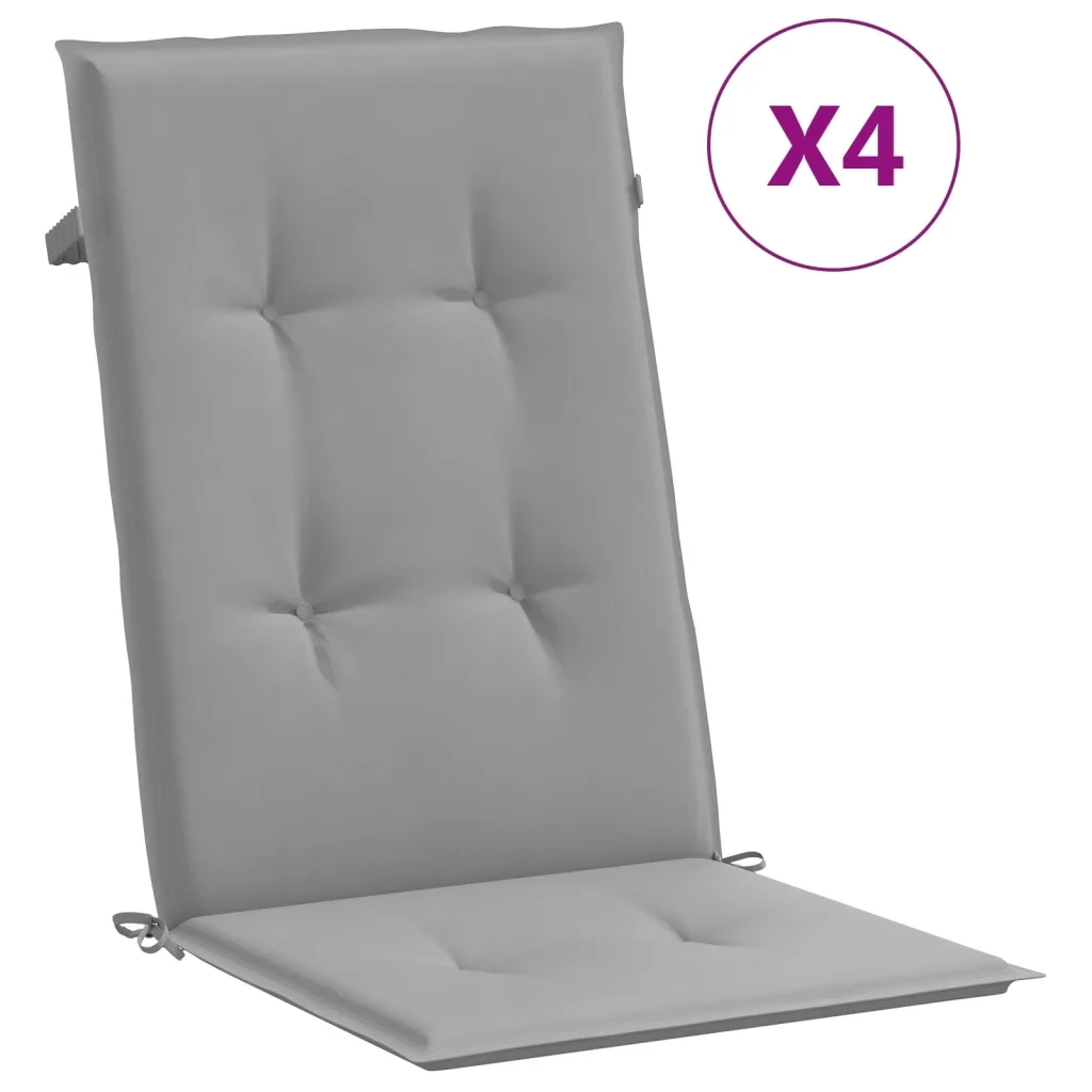 Cuscini per Sedie 4 pz Grigi 120x50x3 cm in Tessuto 43180