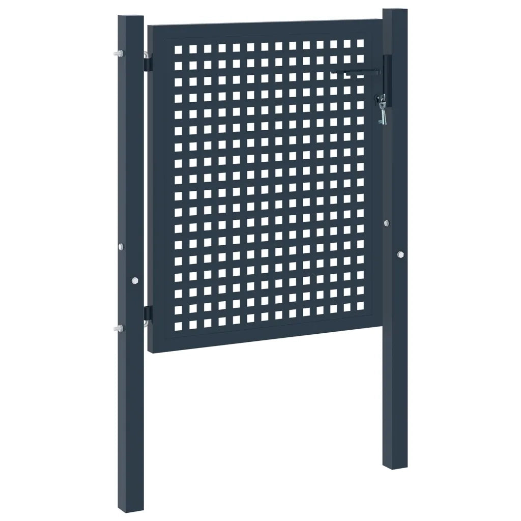 Cancello per recinzione antracite 102x75 cm in acciaio 146409