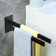 Supporto asciugamani senza forare Nero 39cm SUS304 Acciaio inossidabile Supporto asciugamani autoadesivo per Bagno Camera da letto Armadio Nero