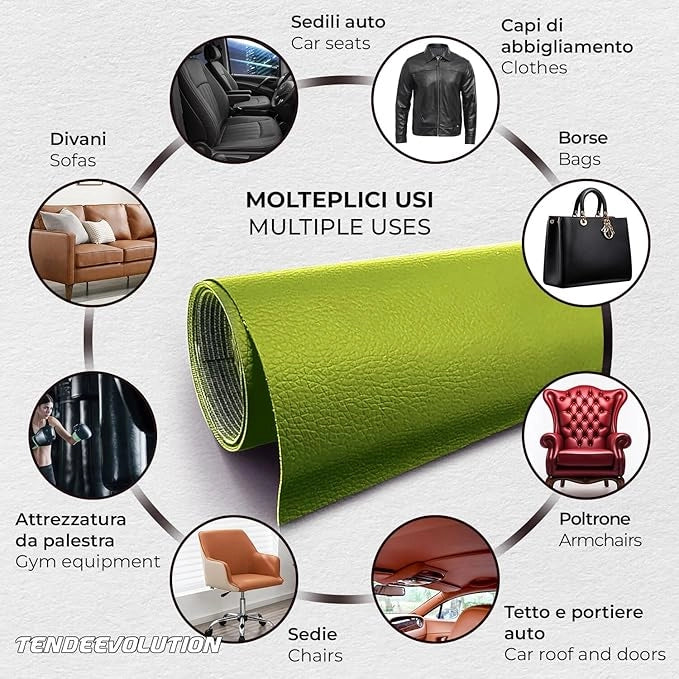 Ecopelle "Sierra" di Qualità, Colore Tabacco 06 - Robusta, Elegante - Ideale per Auto, Moto, Arredamenti - Vendita al Mezzo Metro