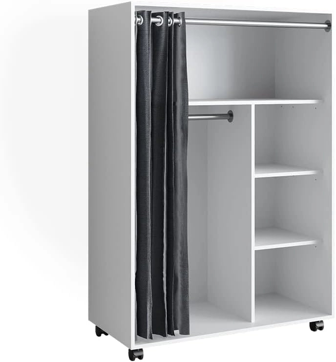 Armadio multifunzione Doros, Grigio, 100 x 146.6 cm Con rulli, con ruote per un posizionamento flessibile nell'ambiente
