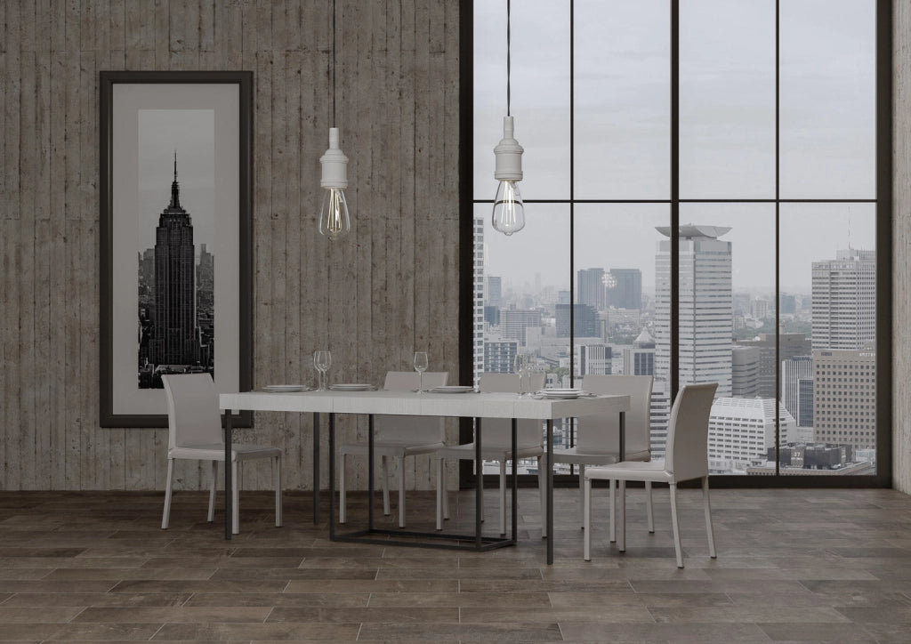 Consolle Allungabile 90-300x40x77 cm in Nobilitato Bianco