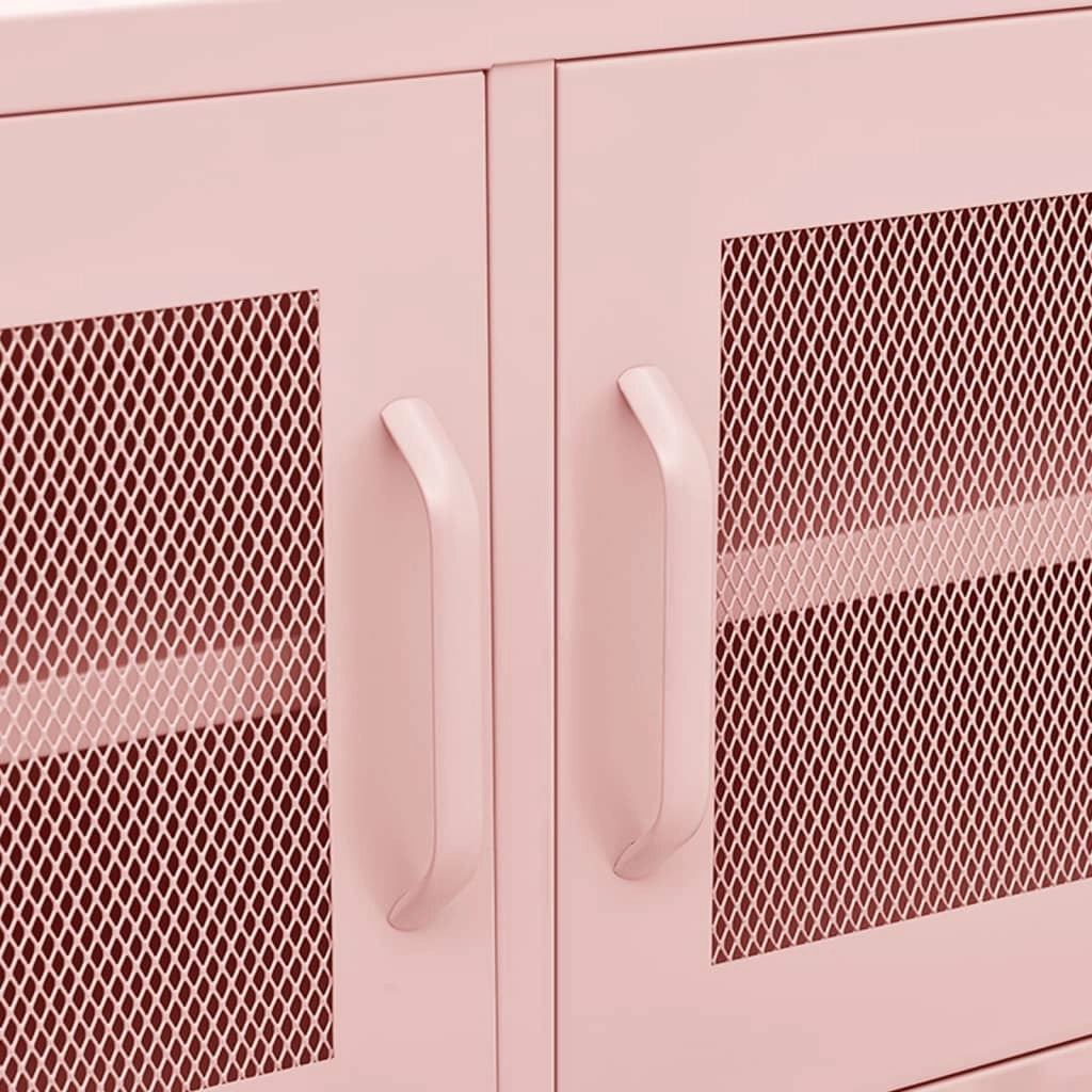 Mobile TV multimediale mensola TV credenza TV sala da pranzo soggiorno camera da letto rosa 105 x 35 x 50 cm acciaio rosa 02_0028288