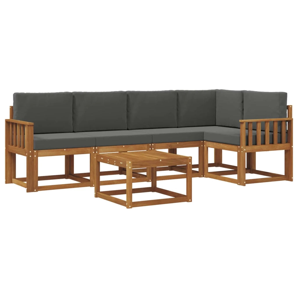 Set di divani da esterno con cuscino 6 pcs Naturale e Antracite 3366425