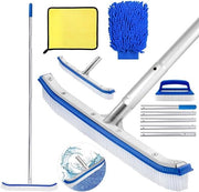 Set di spazzole per piscina da 45 cm per la pulizia della piscina con manico di alluminio regolabile 180 cm